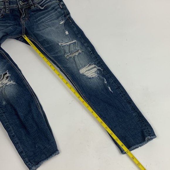 Silver Jeans Suki Skinny Crop Size 27 Stretch Distressed Raw hem Built Free - Picture 12 of 15